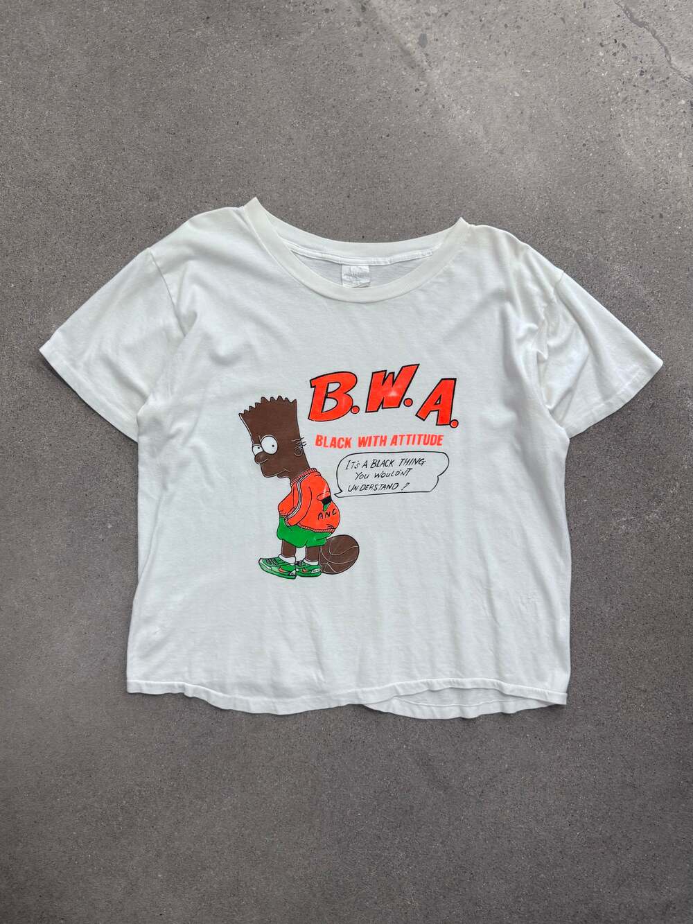 Vintage 90s Black With Attitude Bart Simpson T-Shirt - M